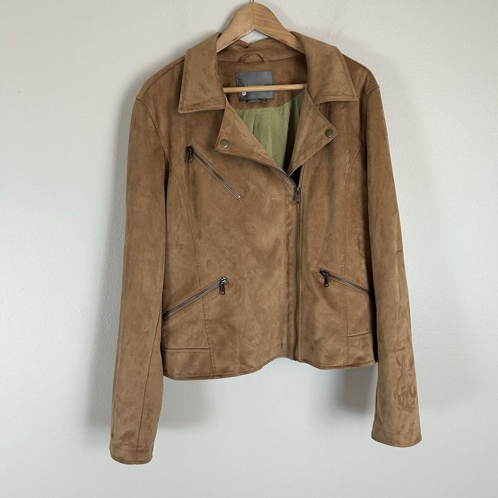 Anthropologie XL Suede Lucie Moto Jacket Brown Motorcycle Western Country Hippie - Picture 3 of 7
